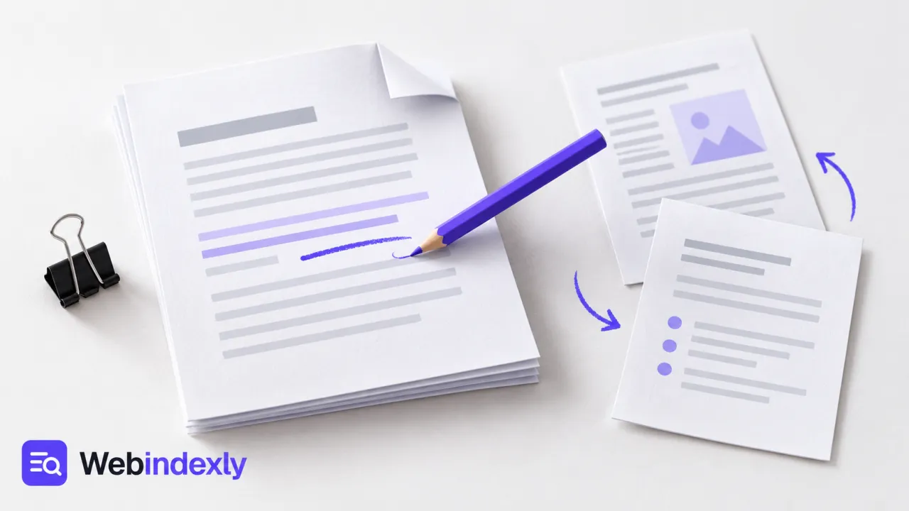 Paper document pages and a pencil representing PDF editing.