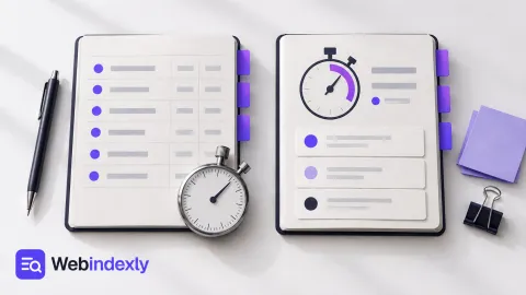 Two work notebooks with stopwatches and project dividers.