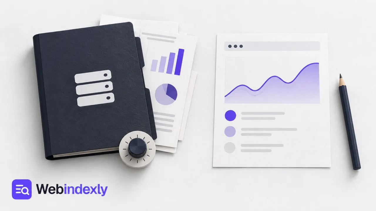 A substantial analytics folder beside a simple abstract traffic report.