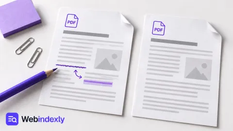 A PDF page receiving a pencil correction beside a separate saved copy.