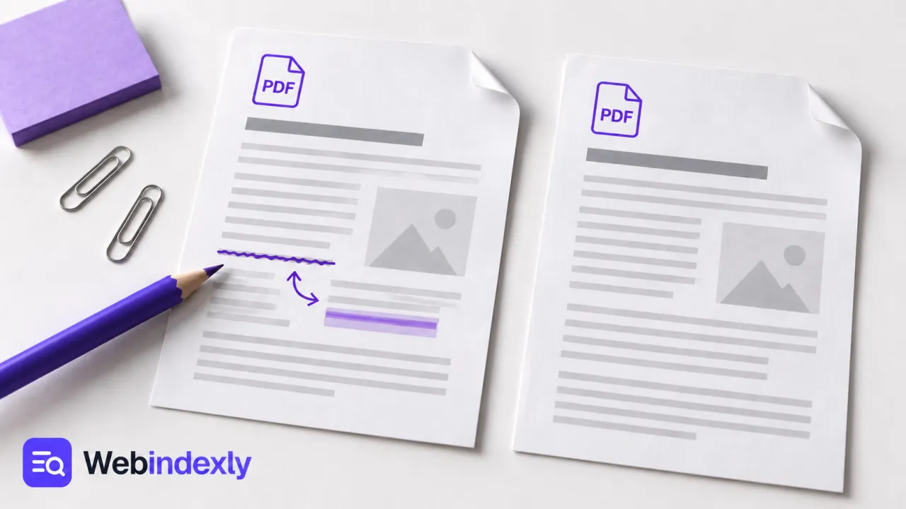 A PDF page receiving a pencil correction beside a separate saved copy.