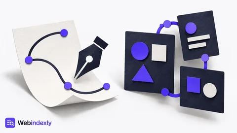 Paper vector curve beside connected design boards.