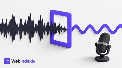 Paper audio wave passing through a filtering frame.