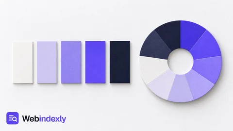 Straight violet color swatches beside a circular color wheel.