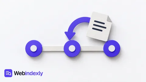A document and curved arrow returning to an earlier commit marker.