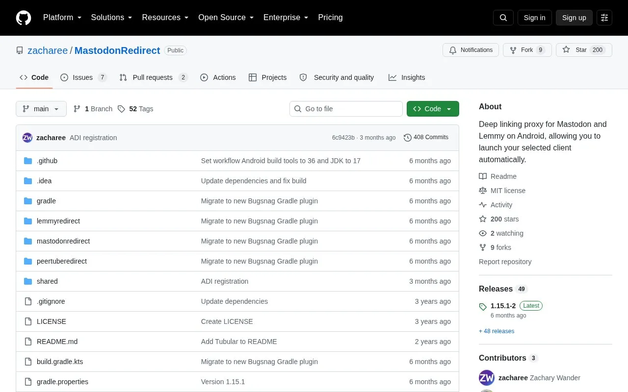 FediverseRedirect homepage screenshot
