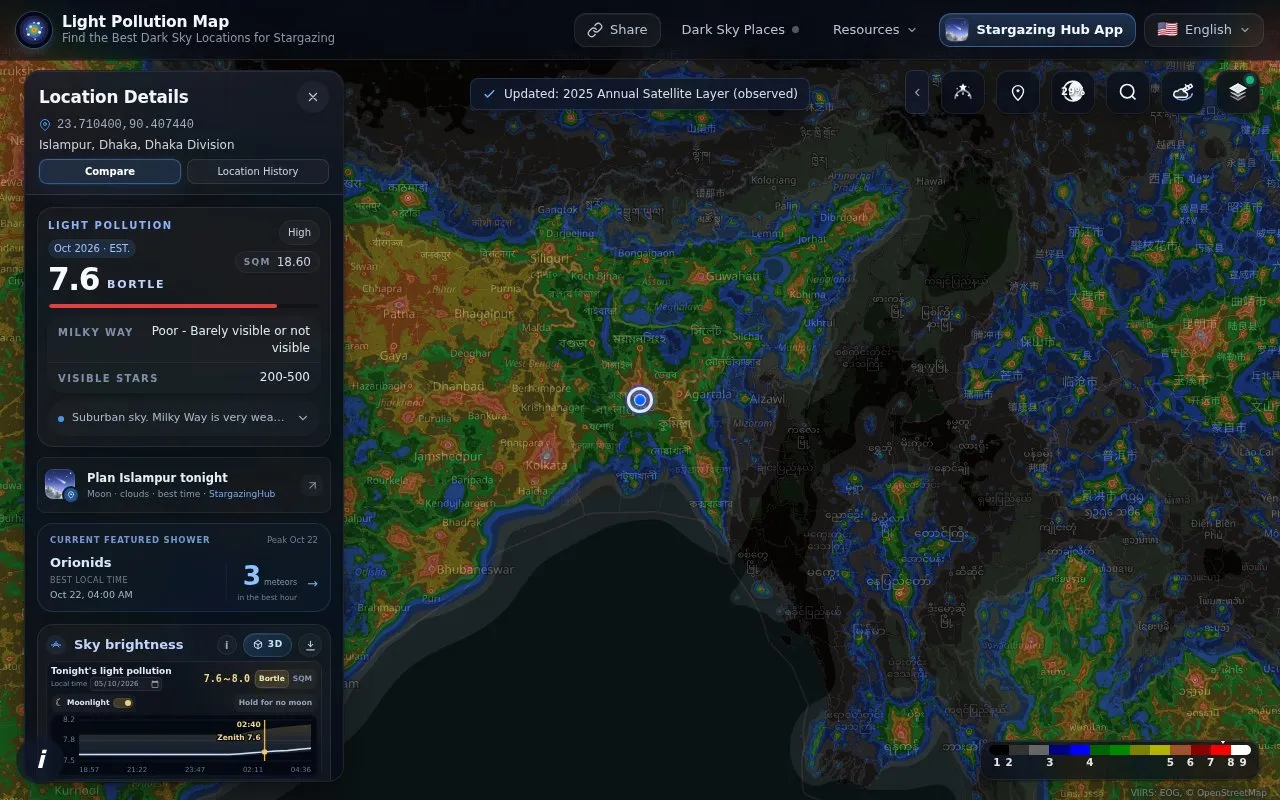 lightpollutionmap homepage screenshot