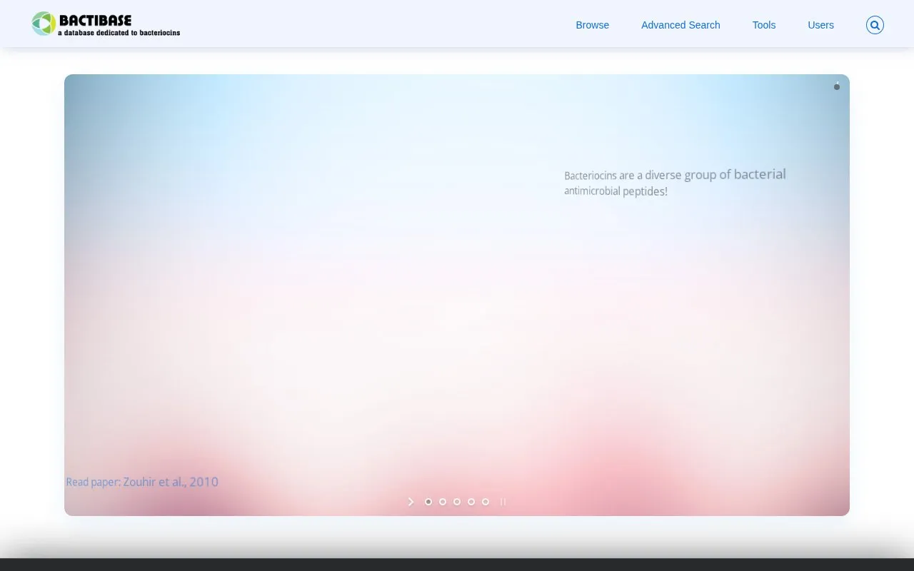 BACTIBASE homepage screenshot