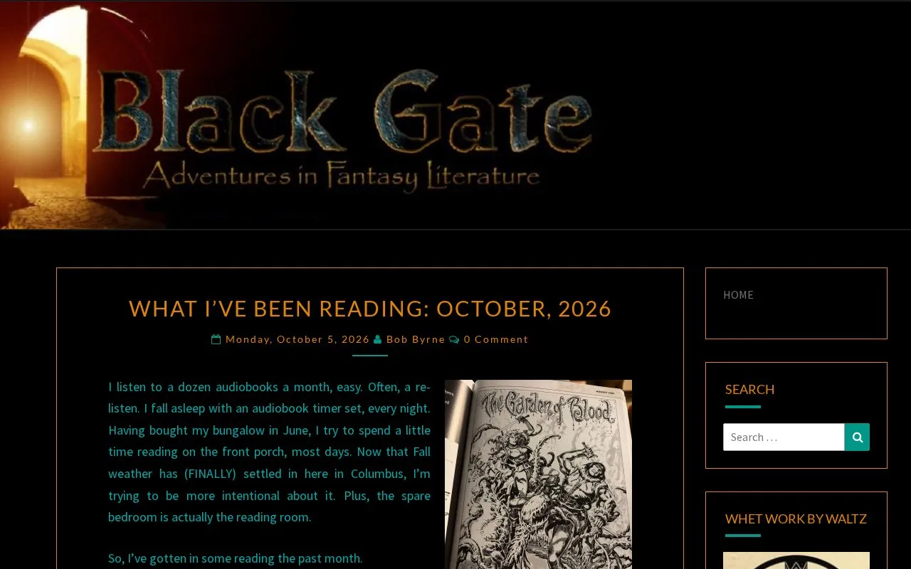 Black Gate homepage screenshot