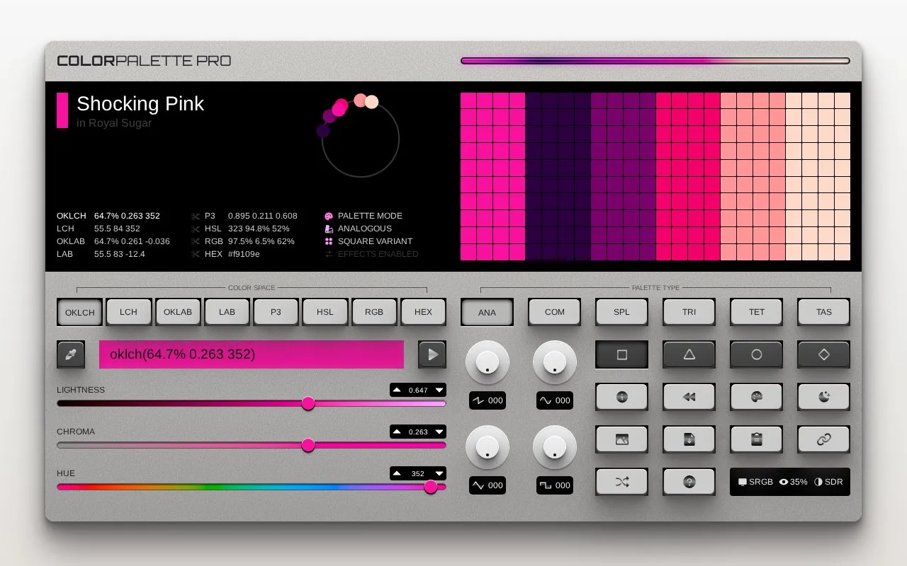 Color Palette Pro homepage screenshot