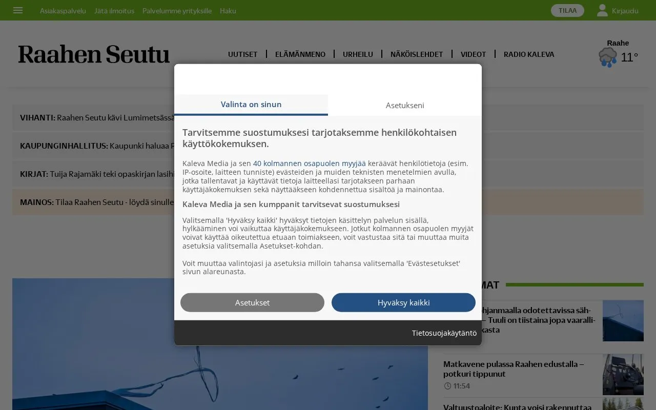 Raahen Seutu homepage screenshot