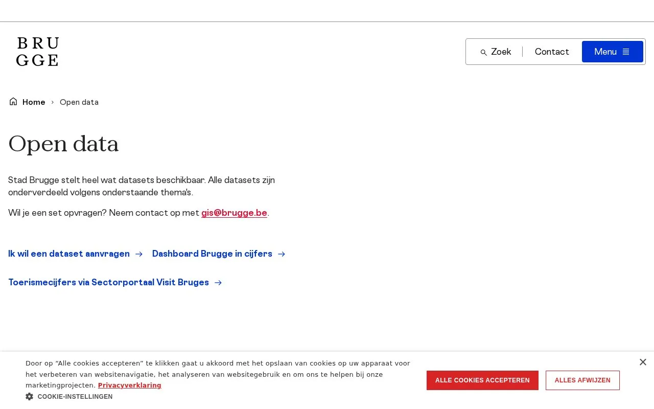 Open data Brugge homepage screenshot