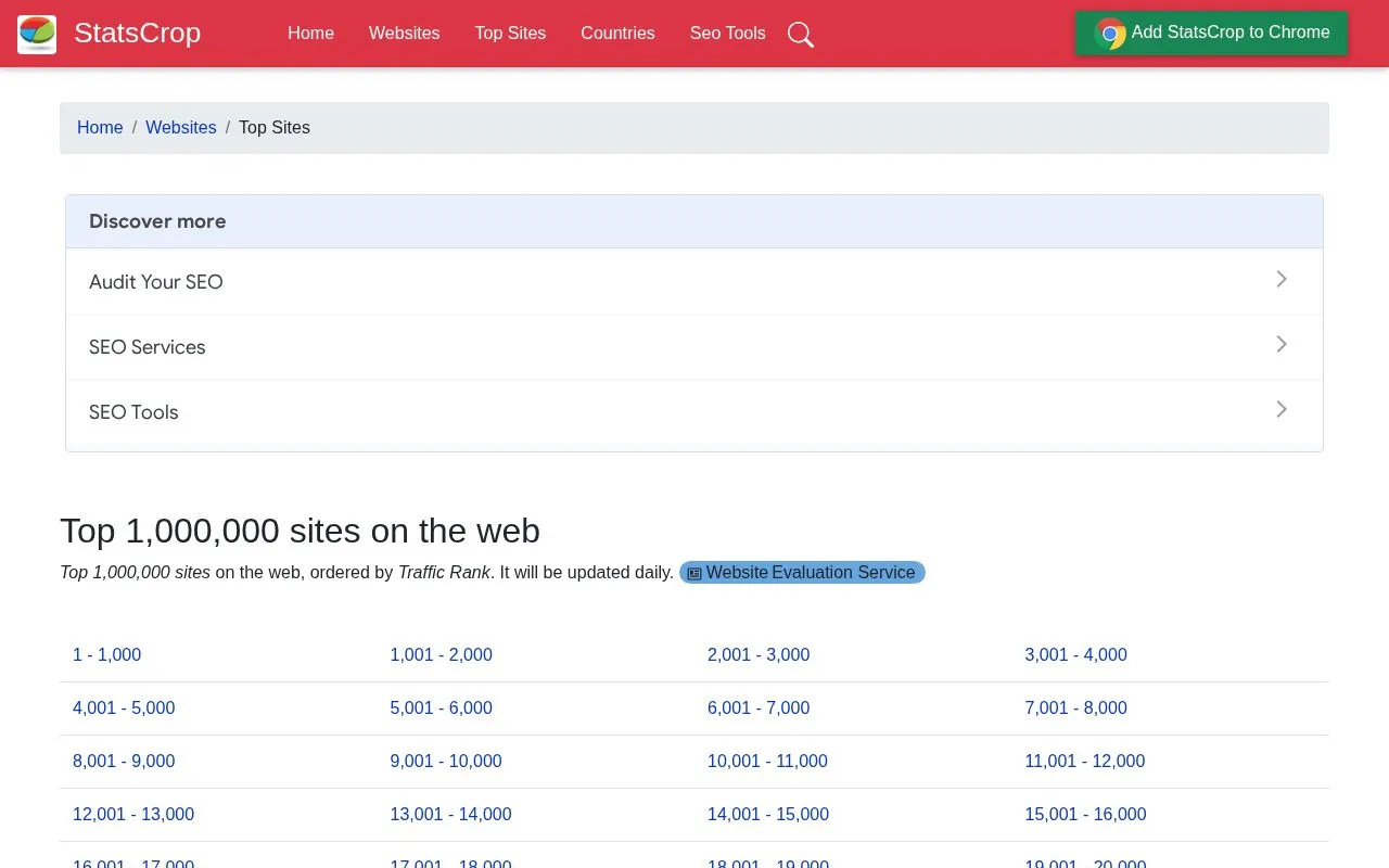 StatCrop homepage screenshot