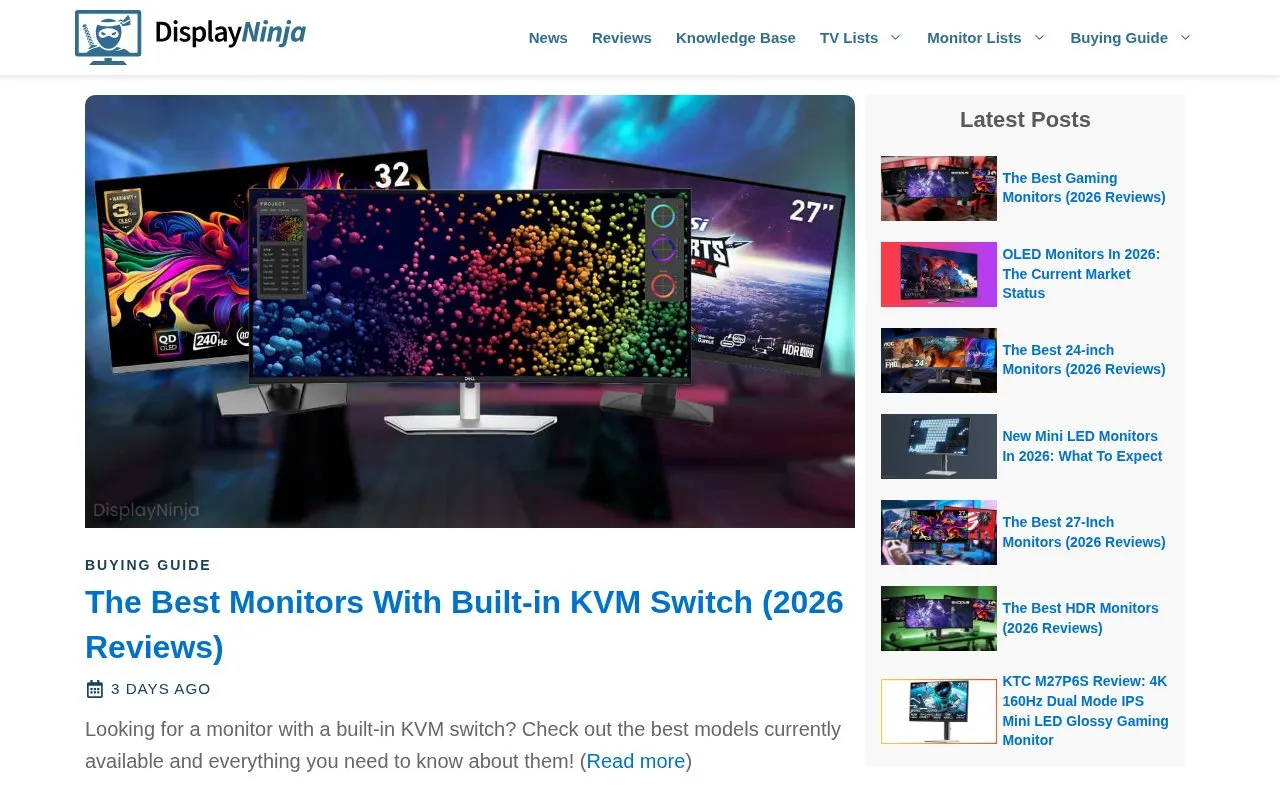 DisplayNinja homepage screenshot