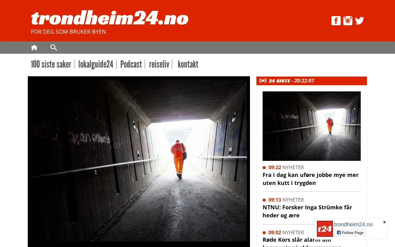 trondheim24.no homepage screenshot