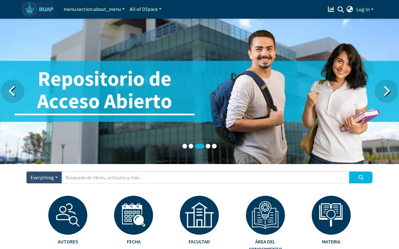 Repositorio de Acceso Abierto BUAP homepage screenshot