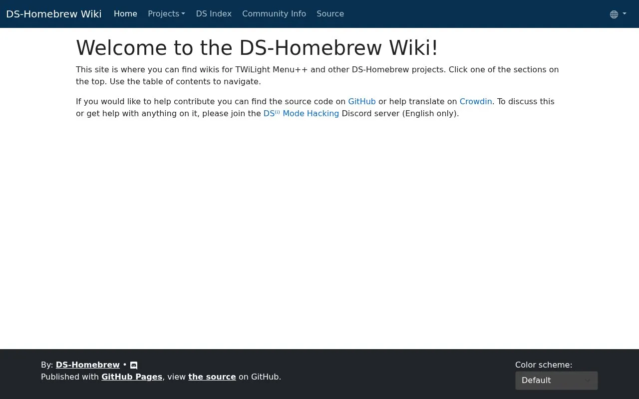 Wiki homepage screenshot