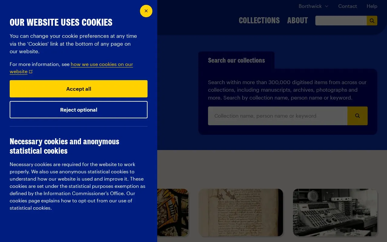 York Digital Library homepage screenshot