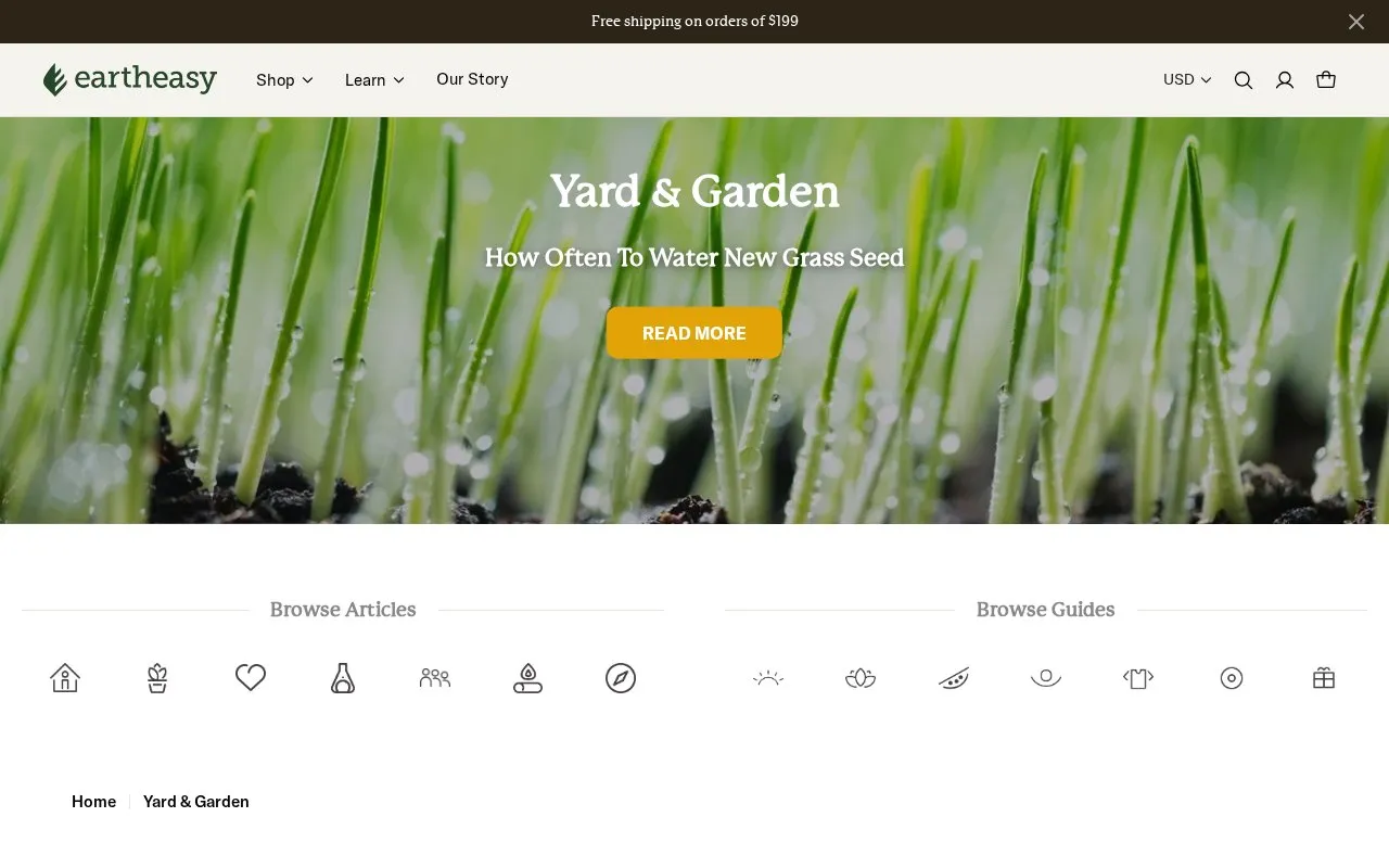 Eartheasy homepage screenshot