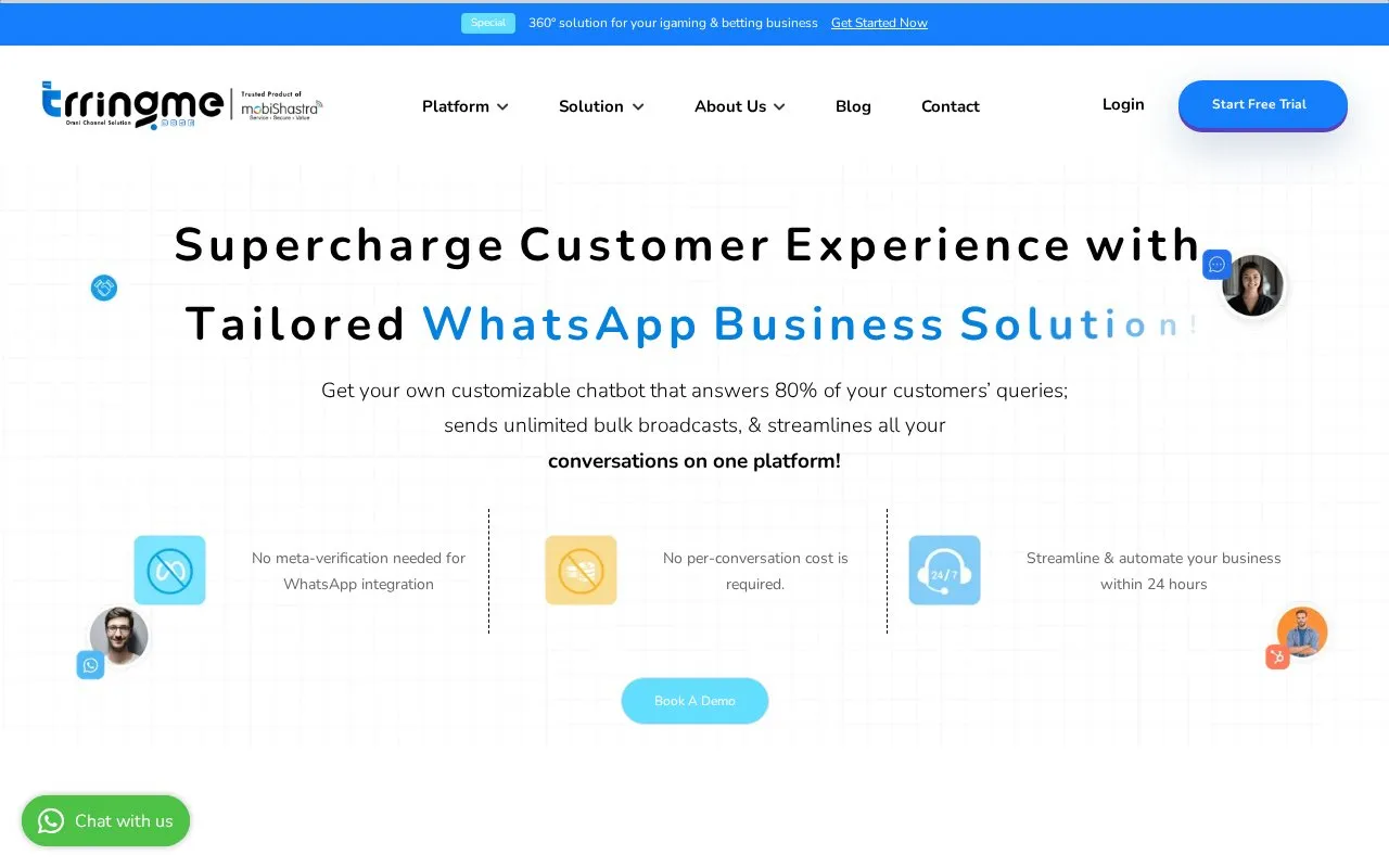 TrringMe homepage screenshot
