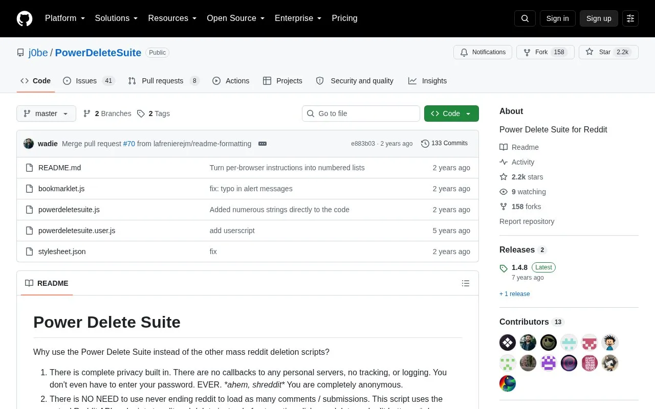 Power Delete Suite homepage screenshot