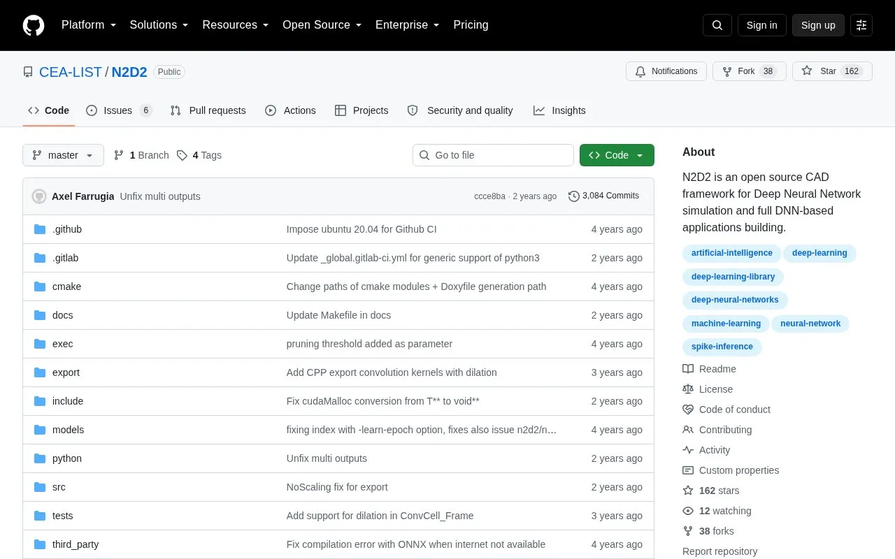 N2D2 homepage screenshot