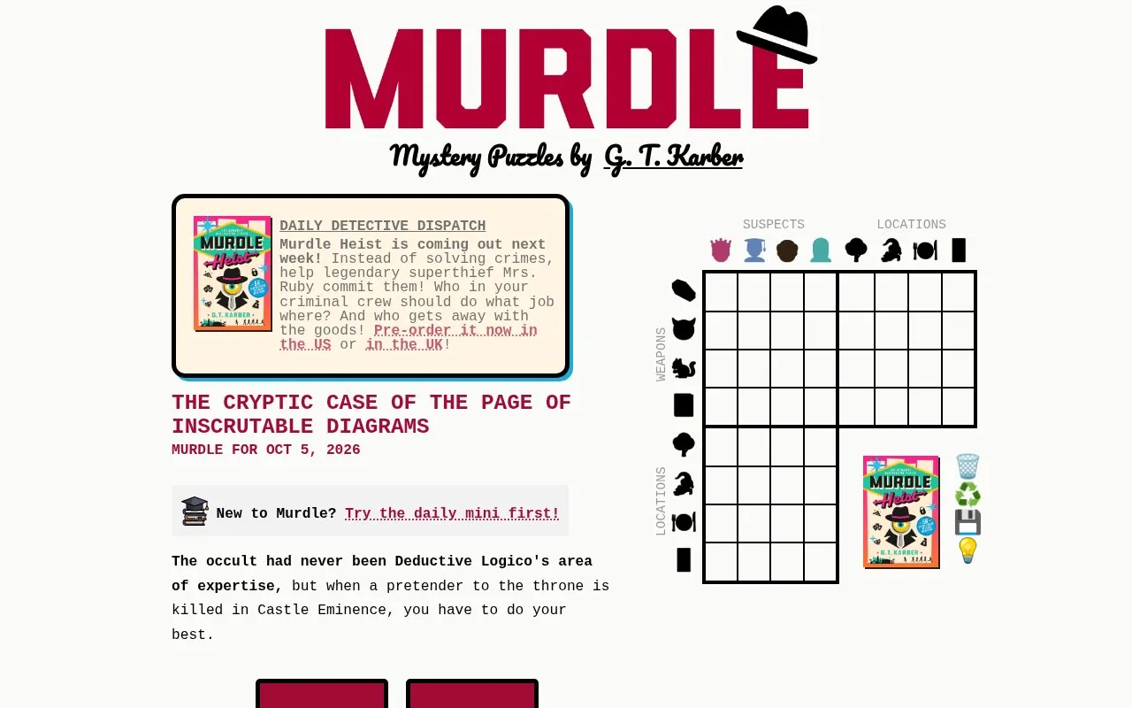 Murdle homepage screenshot
