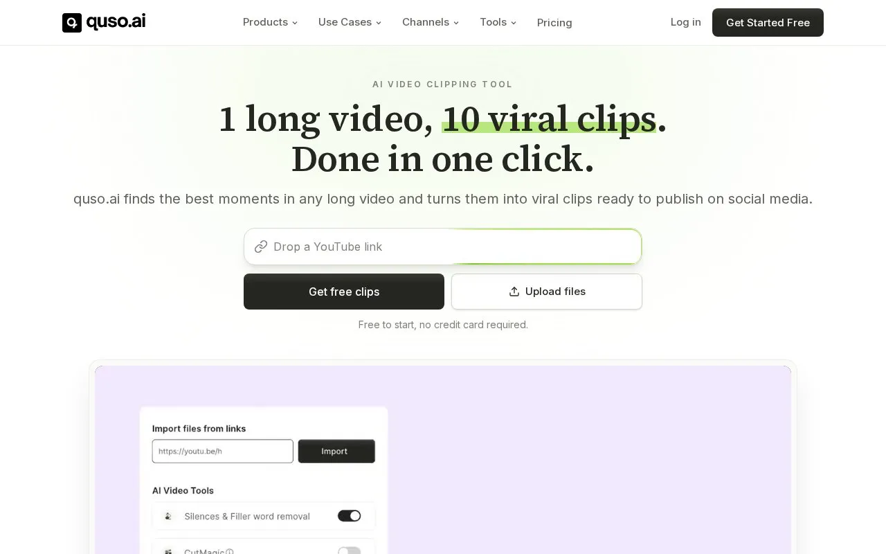 quso.ai homepage screenshot