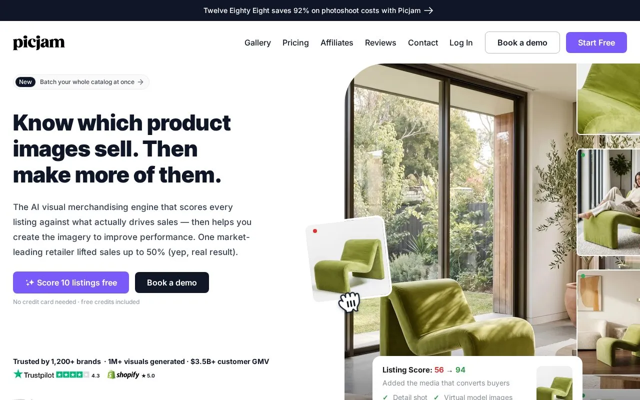Picjam homepage screenshot