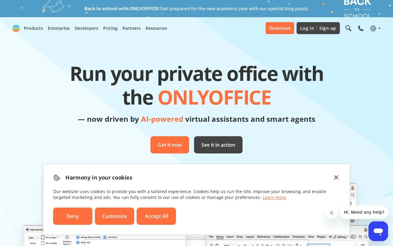 OnlyOffice homepage screenshot