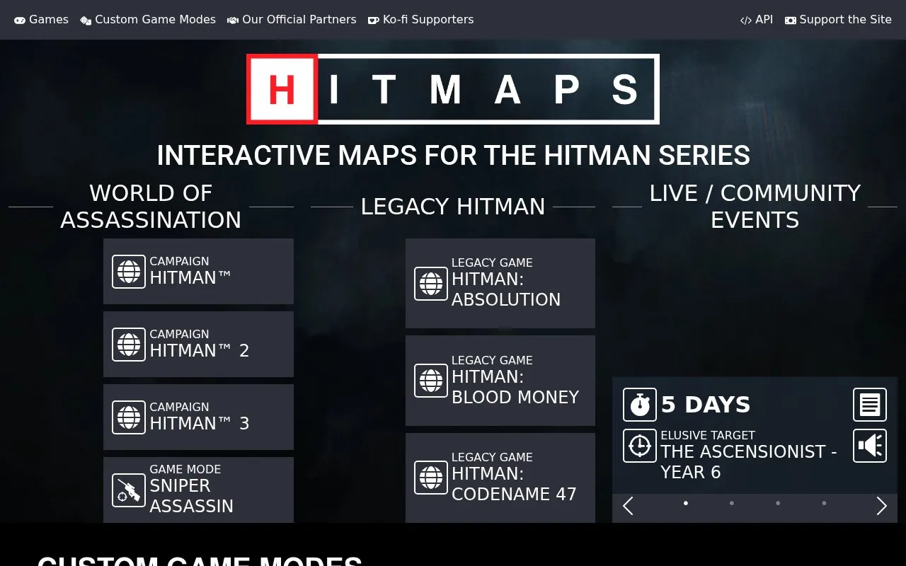 Hitmaps homepage screenshot