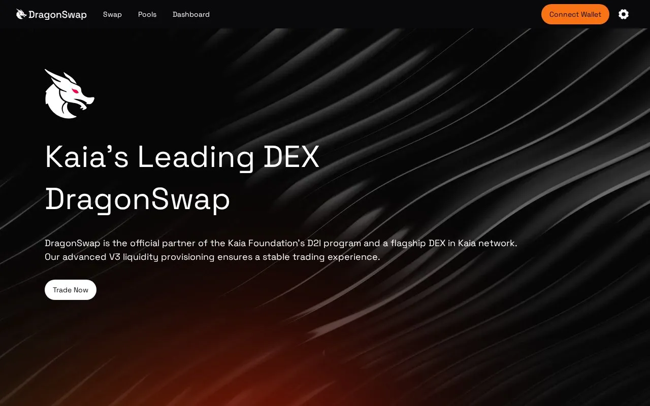 DragonSwap V3 Kaia homepage screenshot