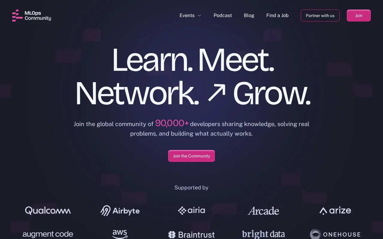 MLOps Community homepage screenshot