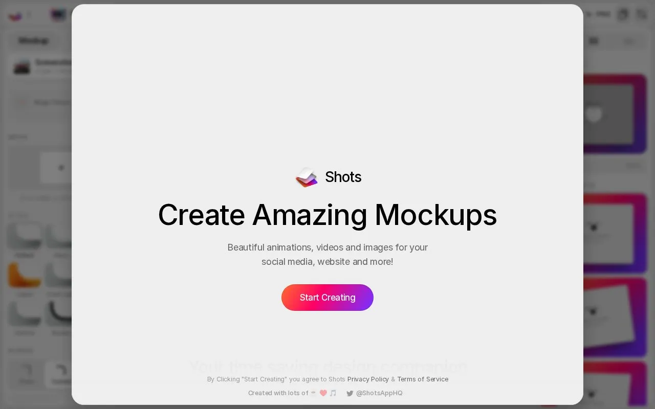 Shots homepage screenshot