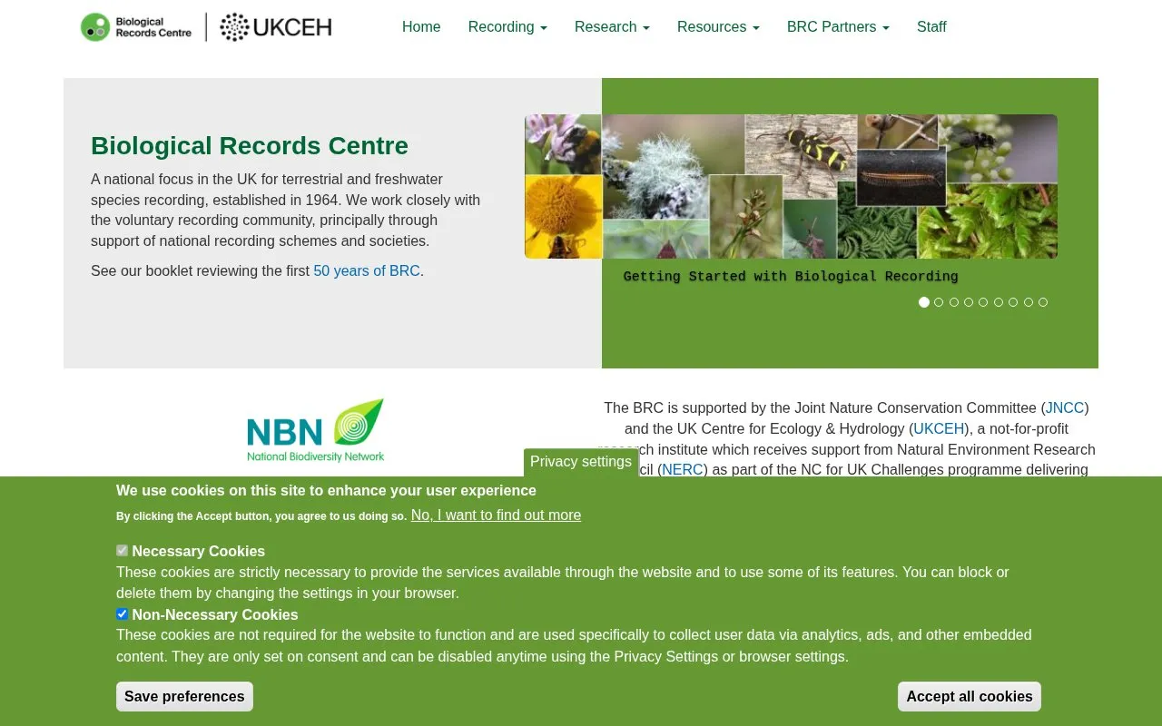 BRC homepage screenshot