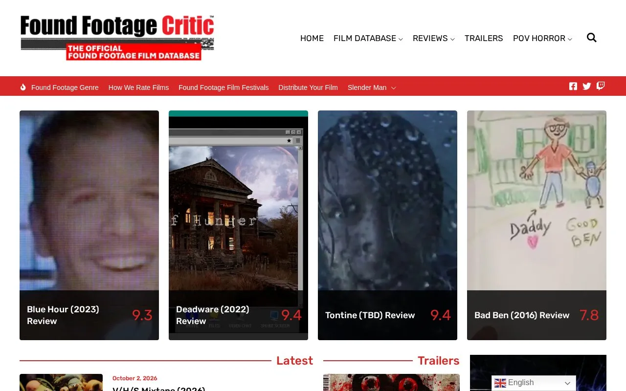 FFCritic homepage screenshot