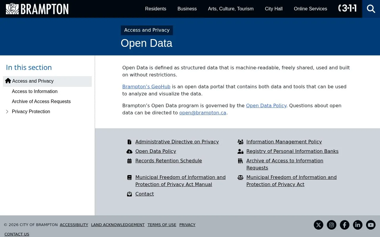 Brampton, Ontario homepage screenshot