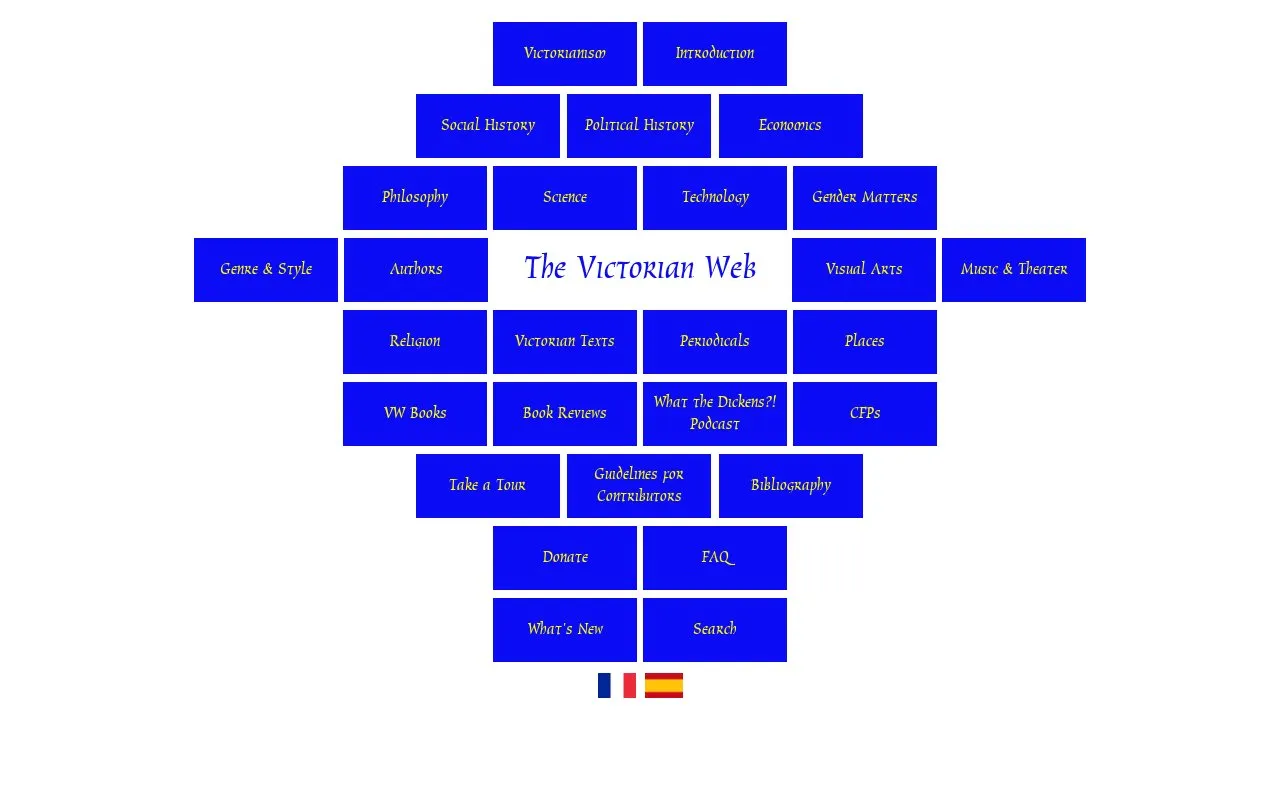 The Victorian Web homepage screenshot