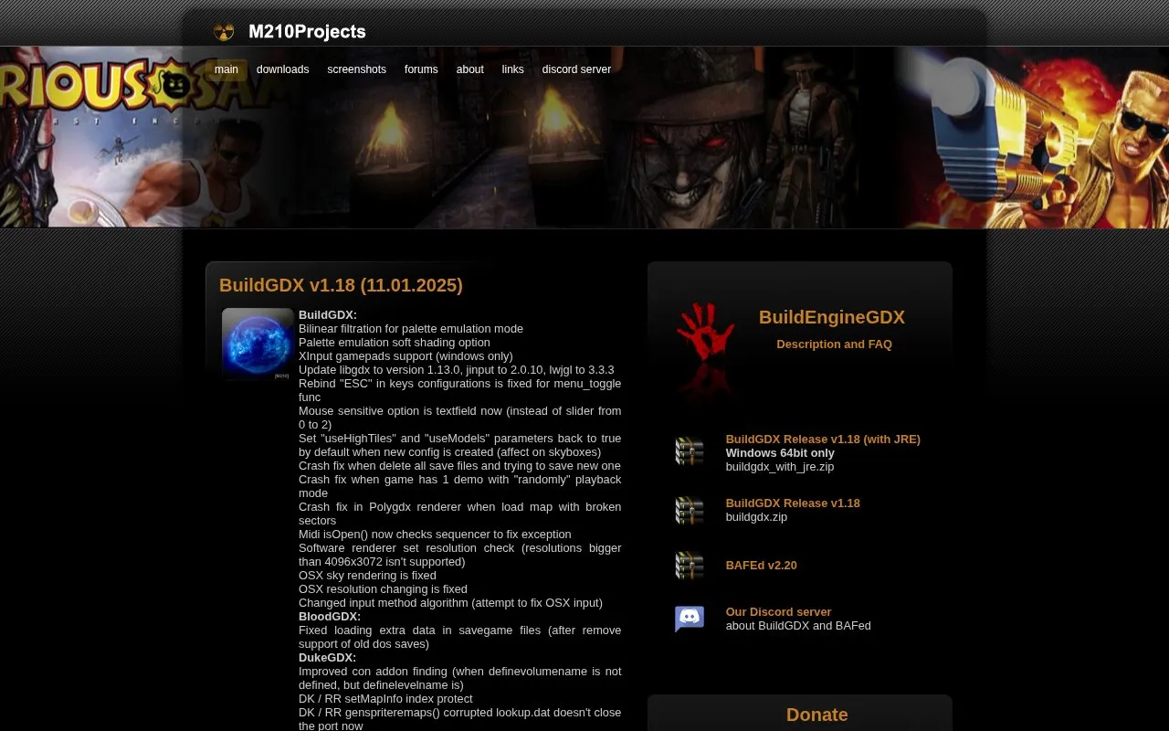 BuildGDX homepage screenshot