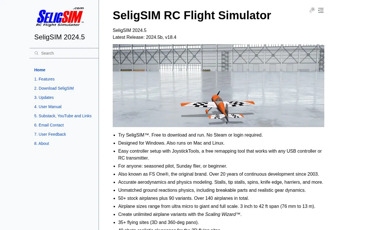 SeligSIM homepage screenshot