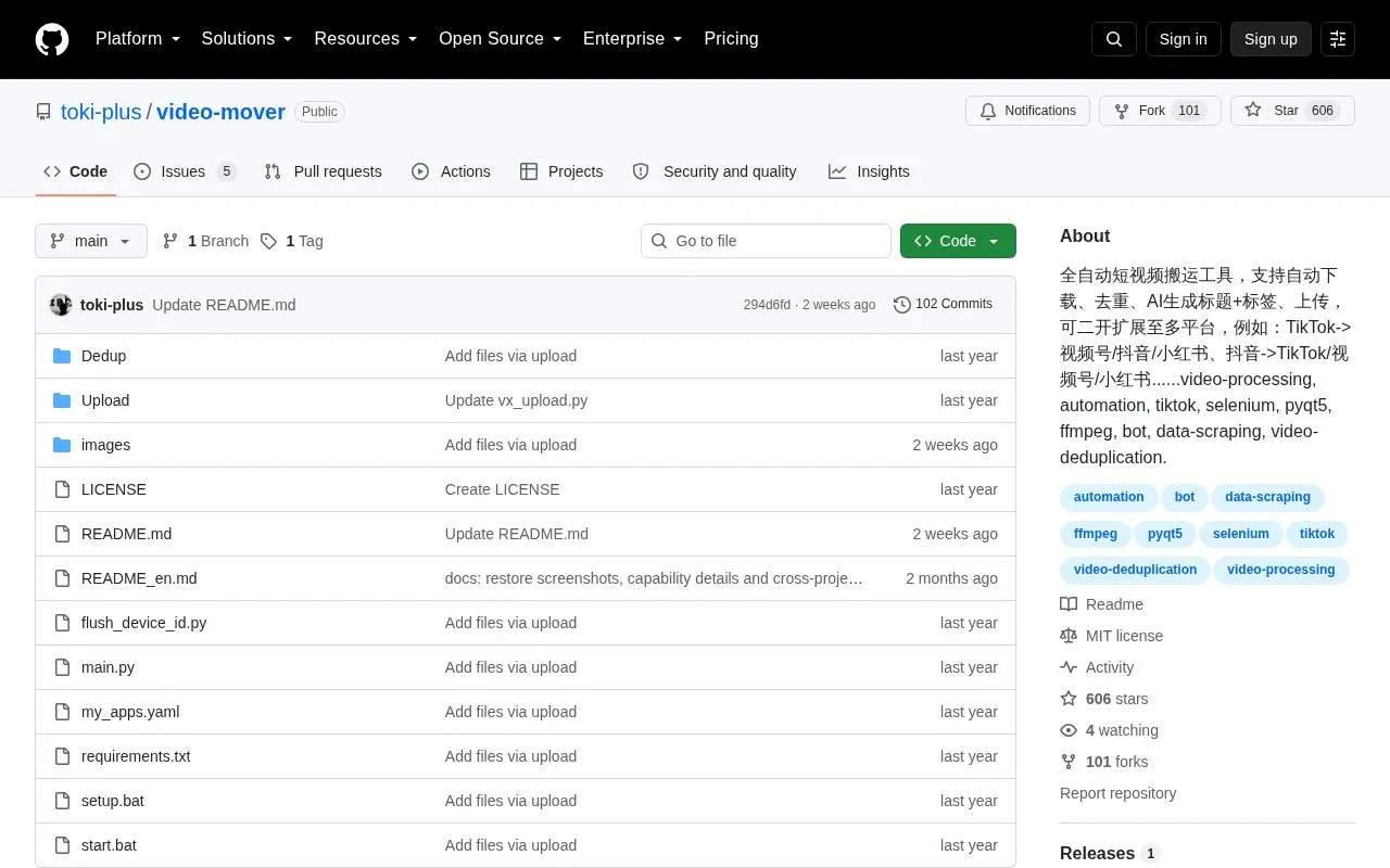 video-mover homepage screenshot