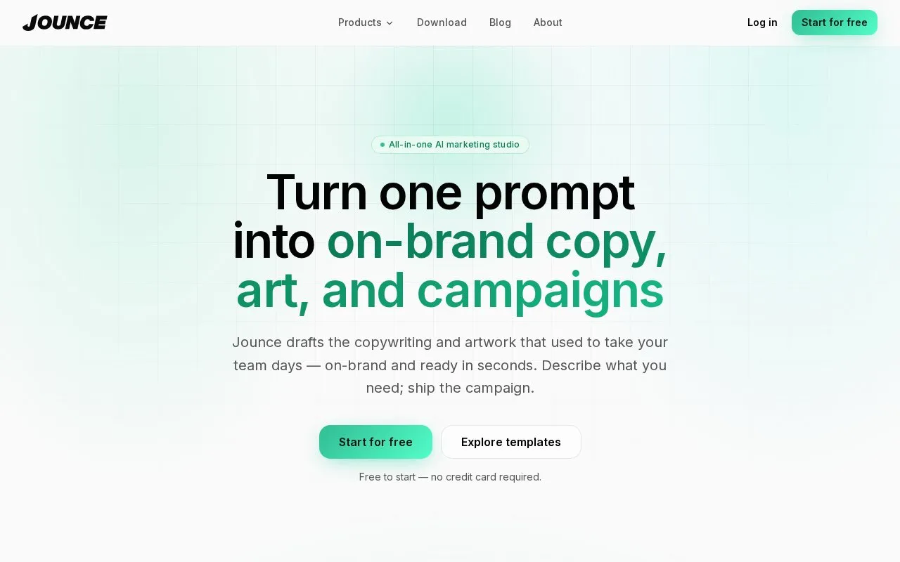 Jounce homepage screenshot