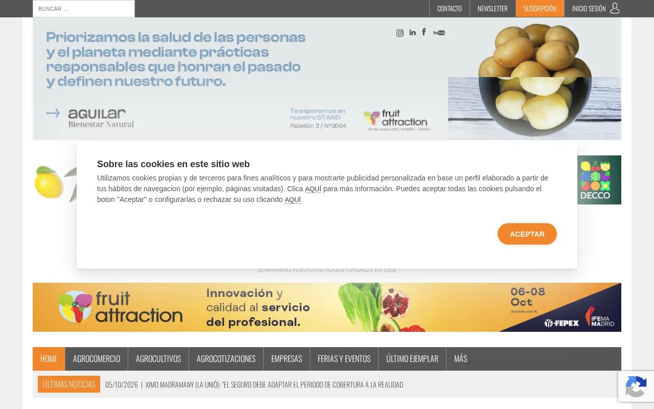 Valencia Fruits homepage screenshot