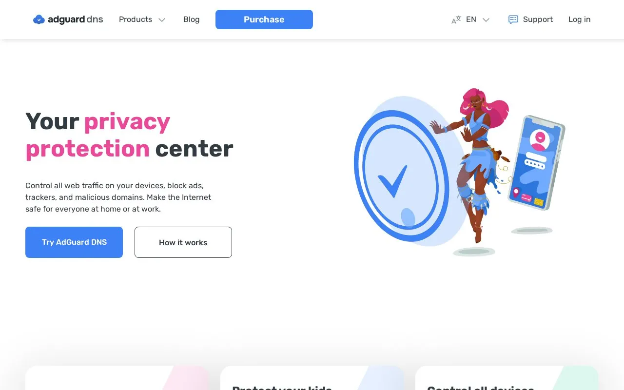 AdGuard DNS homepage screenshot