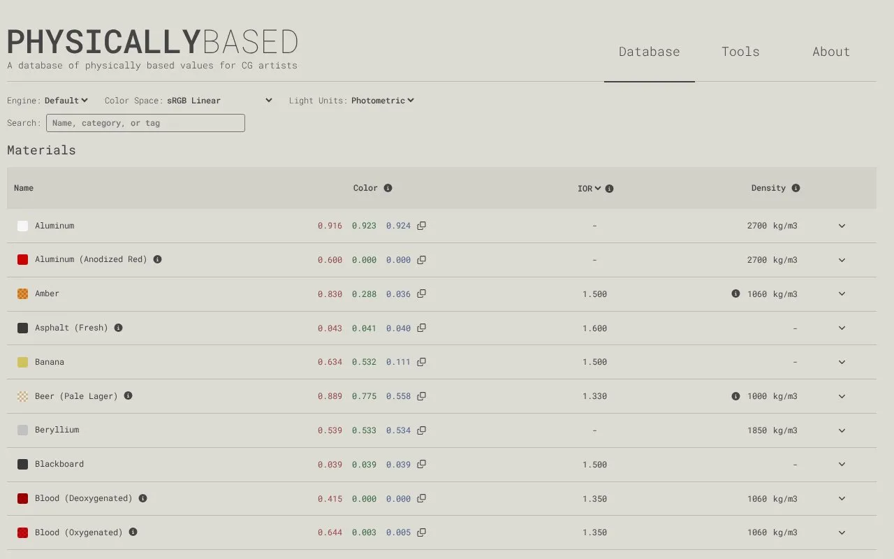 Physically Based homepage screenshot