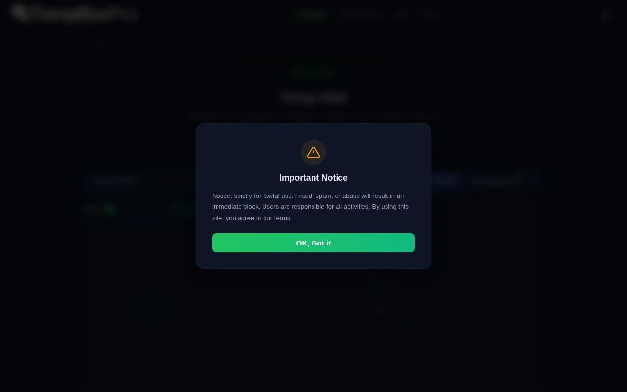 TempBoxPro homepage screenshot