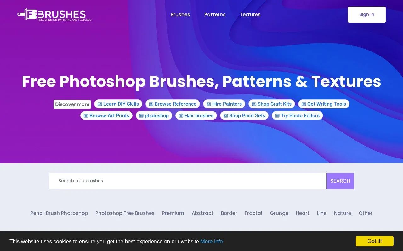 fbrushes homepage screenshot