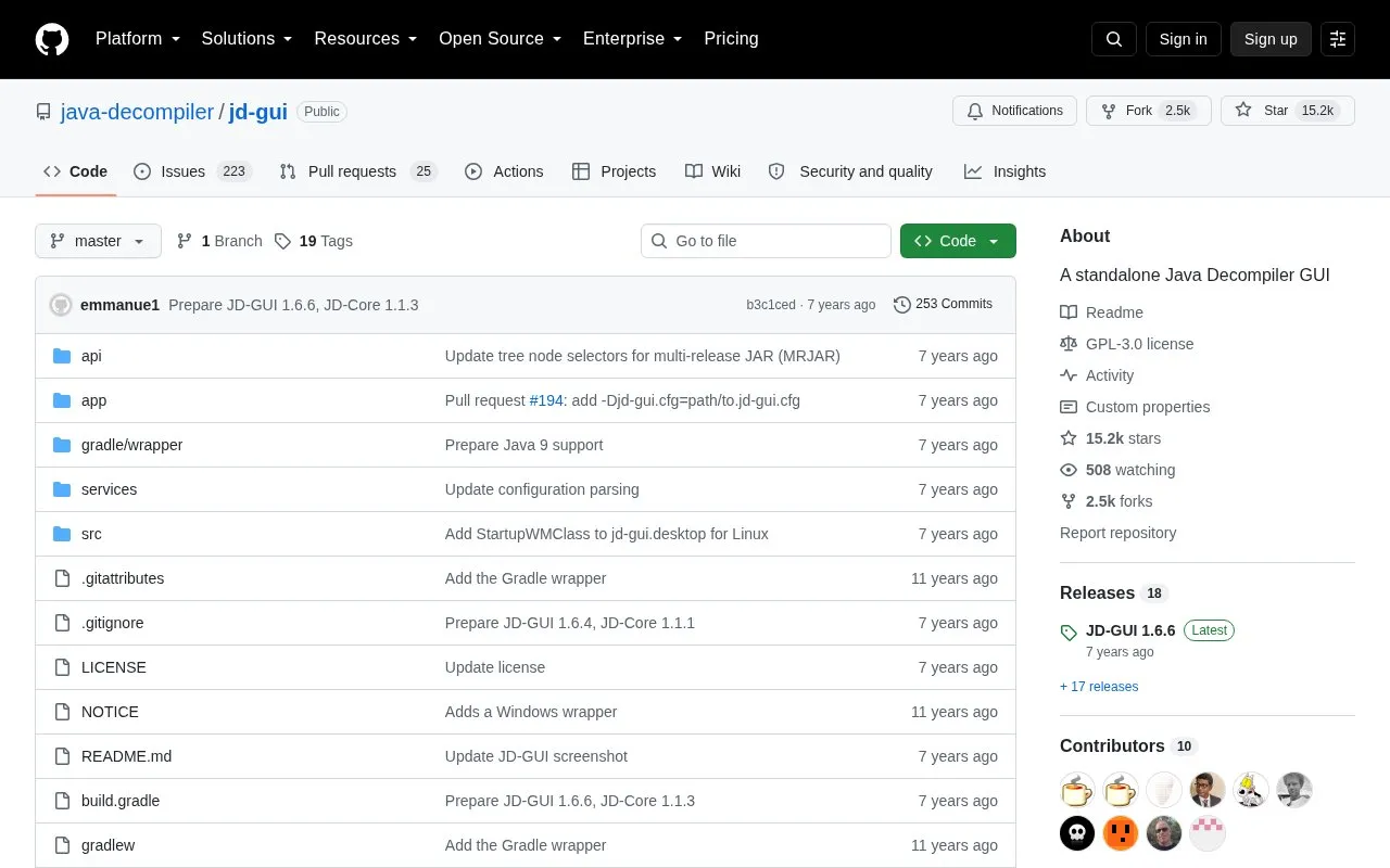 jd-gui homepage screenshot
