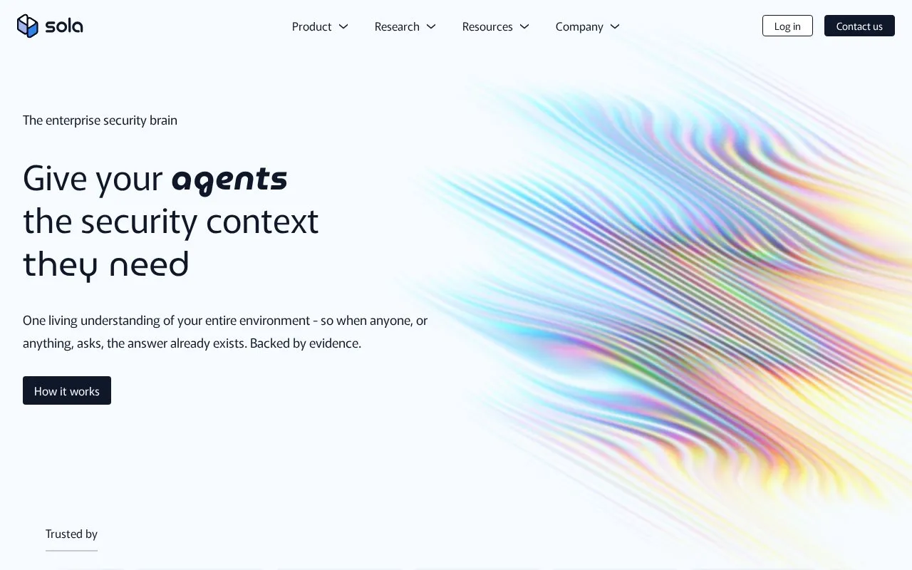 Sola Security homepage screenshot