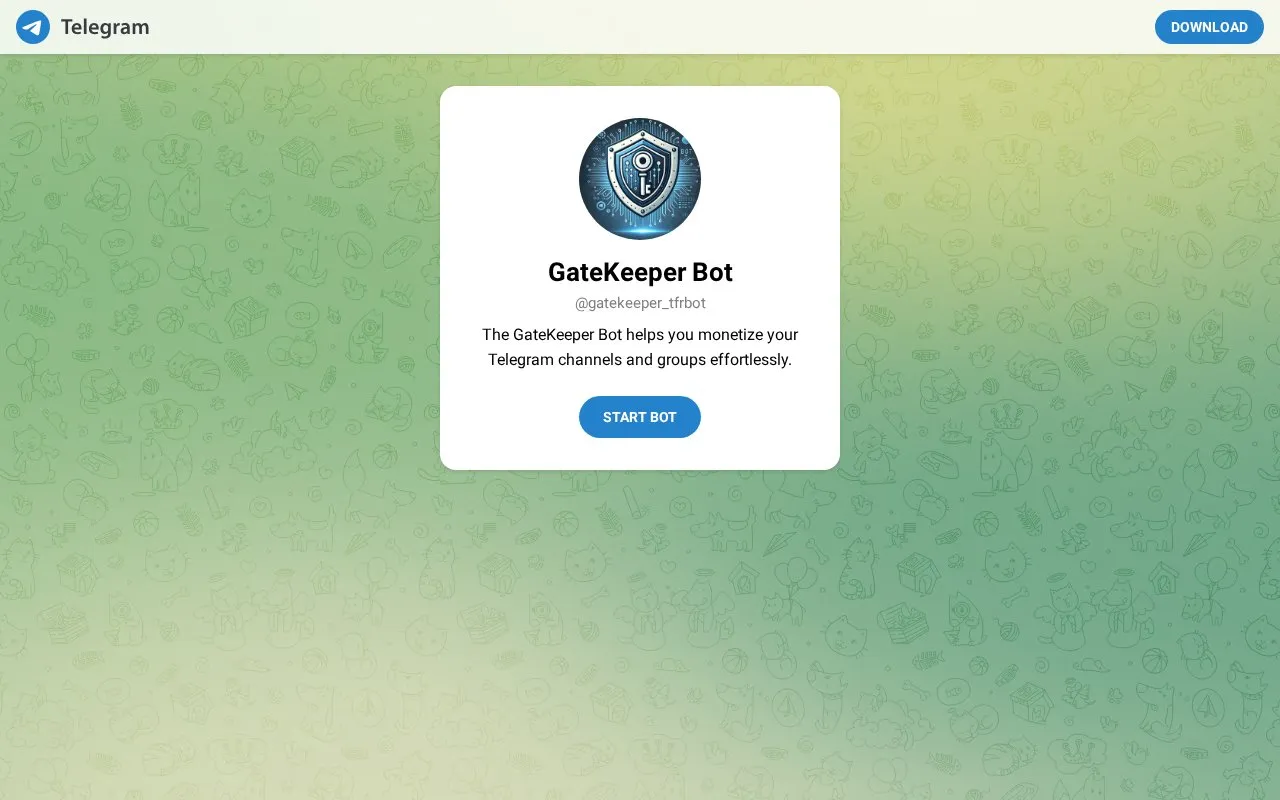 @gatekeeper_tfrbot homepage screenshot